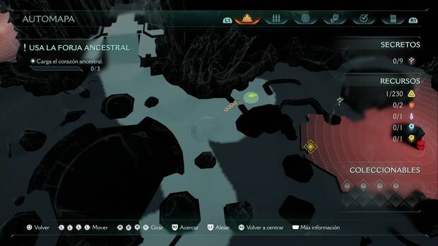 DOOM: The Dark Ages - Forja Ancestral, salida nordeste desde la zona central con piezas de oro