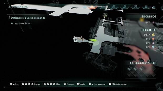 DOOM: The Dark Ages - Puesto de mando Centinela, piezas de oro al salir del conducto y entrada del códice