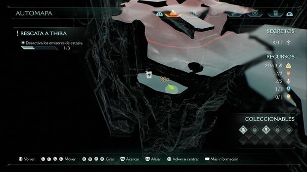 DOOM: The Dark Ages - Aguja de Nerathul, zona inferior cerca del segundo emisor donde hay oro y la entrada del códiceo Aguja de Nerathul