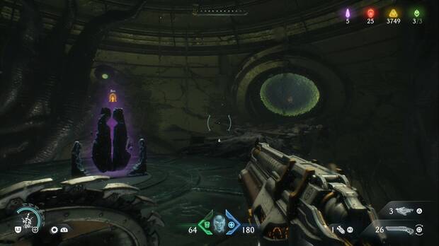DOOM: The Dark Ages - Ciudad de Ry'uul, túnel a la derecha de la segunda piedra morada
