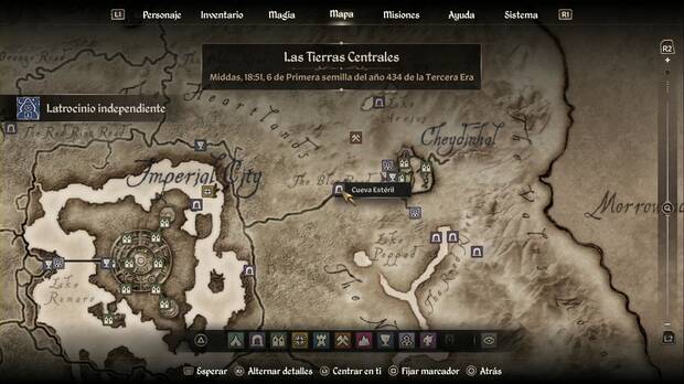 The Elder Scrolls IV: Oblivion Remastered - Ubicación de la Cueva Estéril