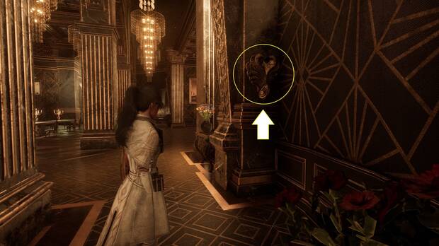 Clair Obscur: Expedition 33 - Primer mecanismo en la mansión para llegar al disco de música Nocturna a una máscara de tristeza