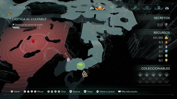DOOM: The Dark Ages - Resurrección, piezas de oro en la zona cerrada al sudeste y primer rubí del capítulo