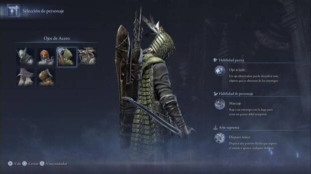 Elden Ring Nightreign - Ficha ingame de Ojos de Acero