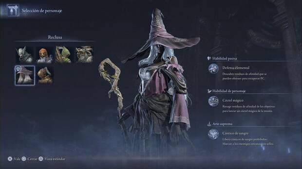 Elden Ring Nightreign - Ficha ingame de la Reclusa