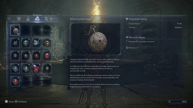 Elden Ring Nightreign - Duquesa, reloj de bolsillo antiguo en el menú para desbloquear a la Duquesa
