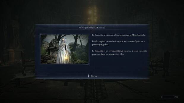Elden Ring Nightreign - Renacida, ventana de aviso de que la Renacida está disponible