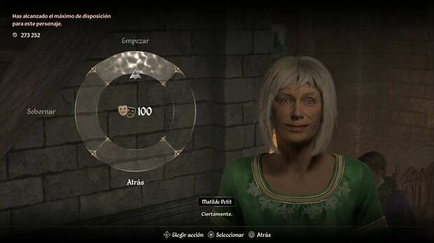 The Elder Scrolls IV: Oblivion - ¿Quién es el culpable?, menú de disposición de personaje