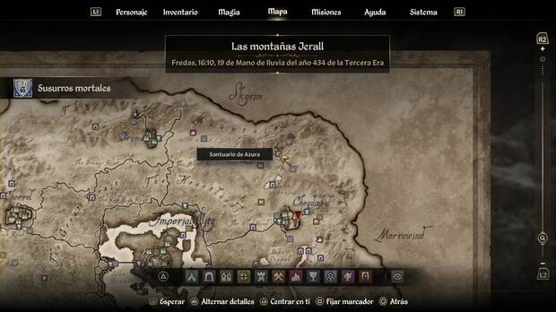 The Elder Scrolls IV: Oblivion Remasterd - Azura, ubicación del Santuario de Azura
