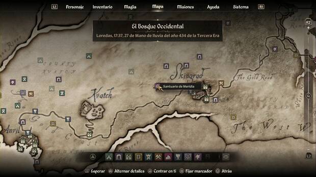 The Elder Scrolls IV: Oblivion Remastered - Meridia, ubicación del santuario