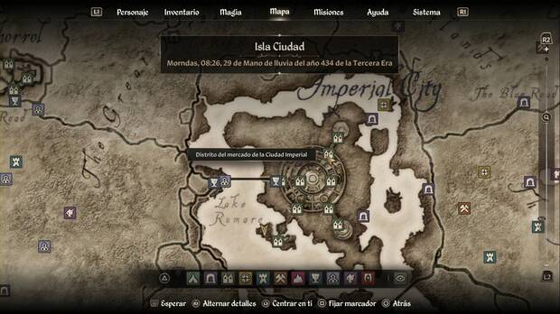 The Elder Scrolls IV: Oblivion Remastered, ubicación del Distrito del mercado de La Ciudad Imperial