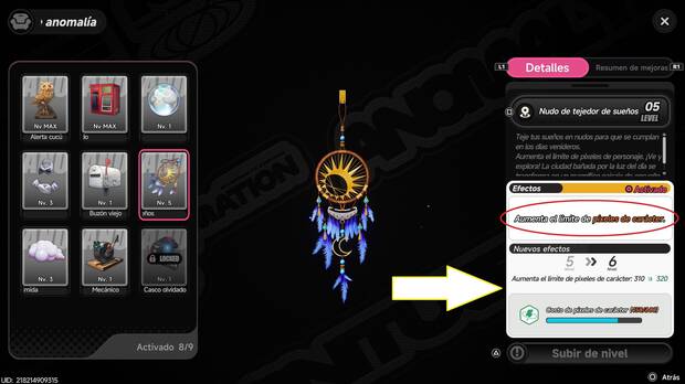 Neverness to Everness - Aumentar el límite de píxeles de carácter mejorando el mueble Nudo de tejedor de sueños