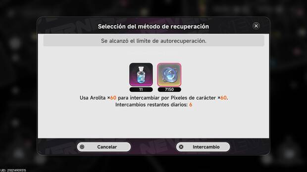 Neverness to Everness - Cómo recuperar de forma manual píxeles de carácter