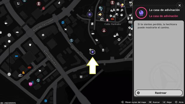 Neverness to Everness - Ubicaci�n en el mapa de la casa de adivinaci�n de la hechicera Raven