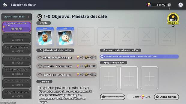 Neverness to Everness - Acceder a la actividad Selección de titular para los negocios de El Café by Origen