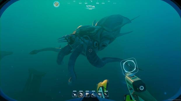 Subnautica 2 - Leviatanes, h�bitars y comportamientos; Leviat�n Recolector visto desde el fondo del mar