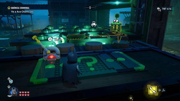 LEGO Batman: El Legado del Caballero Oscuro - C�mo resolver el puzle del acertijo de Riddler 03 en Tricorner