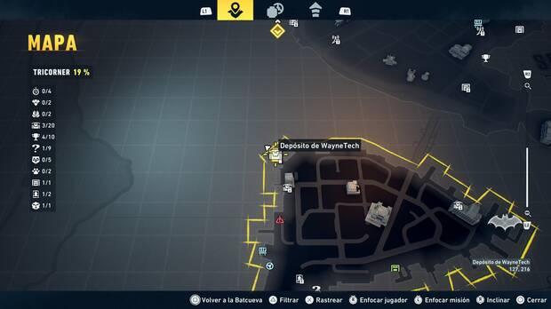 LEGO Batman: El Legado del Caballero Oscuro - Localizaci�n en el mapa del dep�sito de WayneTech 04 en Tricorner