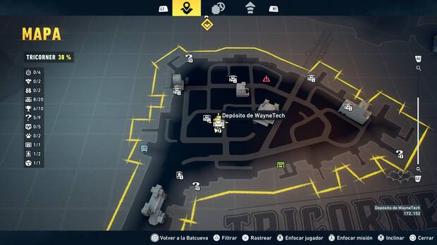 LEGO Batman: El Legado del Caballero Oscuro - Localizaci�n en el mapa del dep�sito de WayneTech 09 en Tricorner