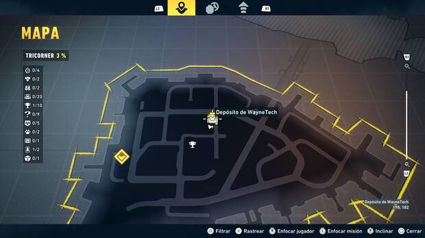 LEGO Batman: El Legado del Caballero Oscuro - Localizaci�n en el mapa del dep�sito de WayneTech 01 en Tricorner