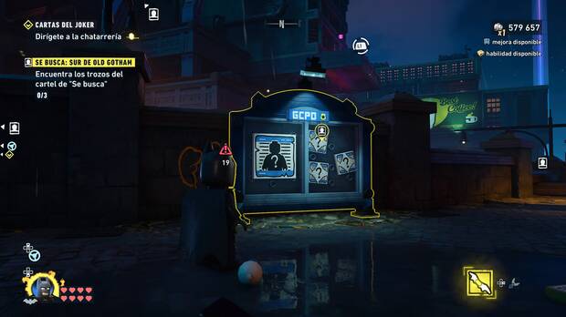 LEGO Batman: El Legado del Caballero Oscuro - D�nde se encuentra el cartel de Se busca 01 en Sur de Old Gotham