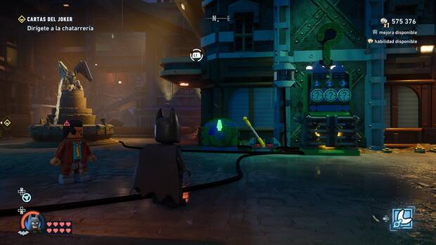 LEGO Batman: El Legado del Caballero Oscuro - C�mo resolver el puzle del acertijo de Riddler 02 en Sur de Old Gotham