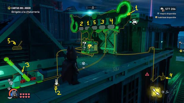 LEGO Batman: El Legado del Caballero Oscuro - C�mo resolver el puzle del acertijo de Riddler 04 en Sur de Old Gotham