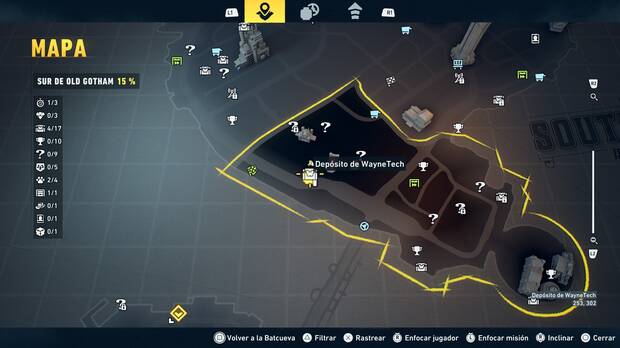 LEGO Batman: El Legado del Caballero Oscuro - Localizaci�n en el mapa del dep�sito de WayneTech 05 en Sur de Old Gotham