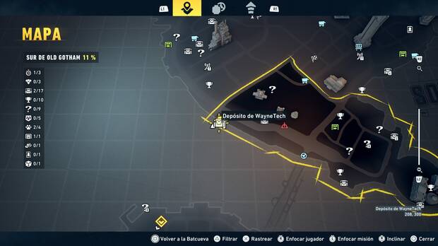 LEGO Batman: El Legado del Caballero Oscuro - Localizaci�n en el mapa del dep�sito de WayneTech 03 en Sur de Old Gotham