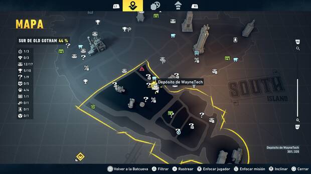 LEGO Batman: El Legado del Caballero Oscuro - Localizaci�n en el mapa del dep�sito de WayneTech 13 en Sur de Old Gotham
