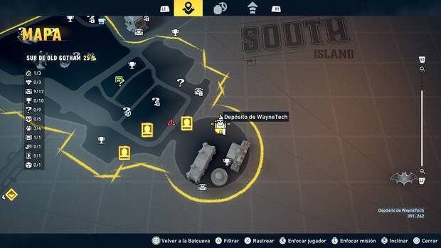 LEGO Batman: El Legado del Caballero Oscuro - Localizaci�n en el mapa del dep�sito de WayneTech 10 en Sur de Old Gotham