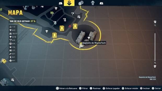 LEGO Batman: El Legado del Caballero Oscuro - Localizaci�n en el mapa del dep�sito de WayneTech 11 en Sur de Old Gotham