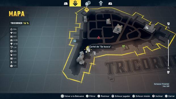 LEGO Batman: El Legado del Caballero Oscuro - Localizaci�n en el mapa del cartel de Se busca 02 en Tricorner