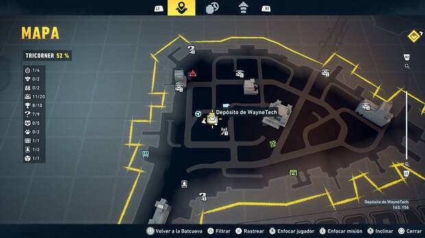 LEGO Batman: El Legado del Caballero Oscuro - Localizaci�n en el mapa del dep�sito de WayneTech 12 en Tricorner