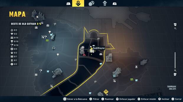 LEGO Batman: El Legado del Caballero Oscuro - Localizaci�n en el mapa del subwayne de Oeste de Old Gotham