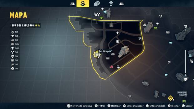 LEGO Batman: El Legado del Caballero Oscuro - Localizaci�n en el mapa del subwayne de Sur del Cauldron