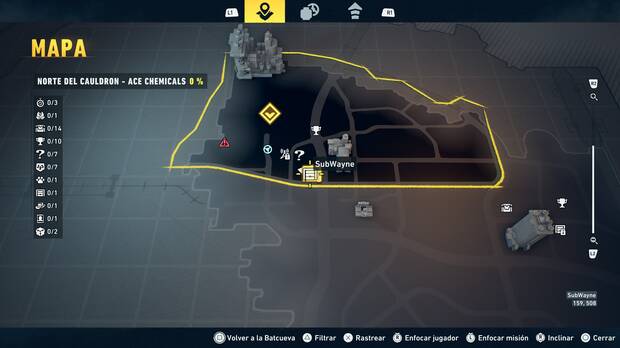 LEGO Batman: El Legado del Caballero Oscuro - Localizaci�n en el mapa del subwayne de Norte del Cauldron - Ace Chemicals