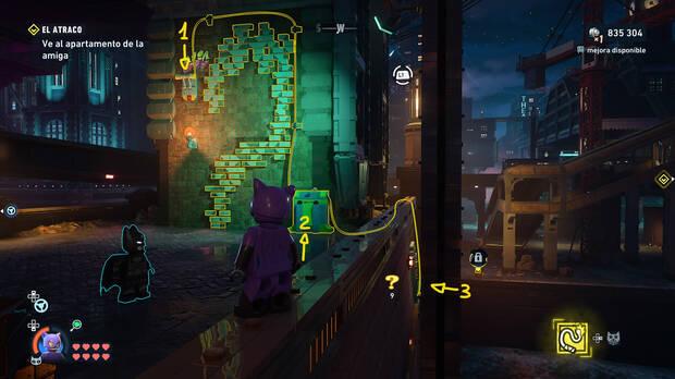 LEGO Batman: El Legado del Caballero Oscuro - C�mo resolver el puzle del acertijo de Riddler 02 en Norte de Old Gotham