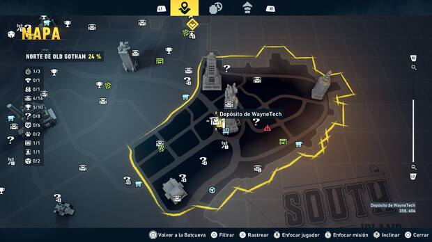LEGO Batman: El Legado del Caballero Oscuro - Localizaci�n en el mapa del dep�sito de WayneTech 05 en Norte de Old Gotham