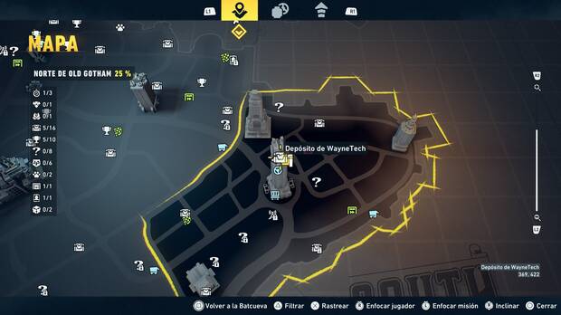 LEGO Batman: El Legado del Caballero Oscuro - Localizaci�n en el mapa del dep�sito de WayneTech 06 en Norte de Old Gotham