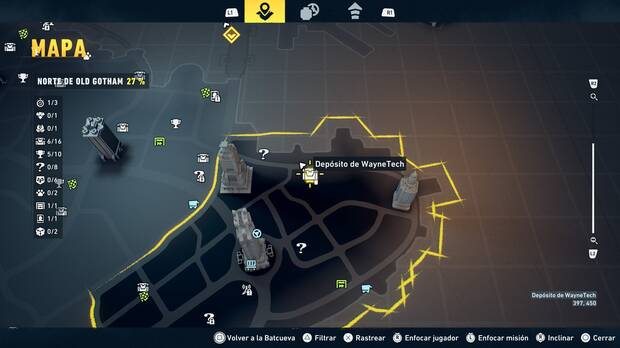 LEGO Batman: El Legado del Caballero Oscuro - Localizaci�n en el mapa del dep�sito de WayneTech 07 en Norte de Old Gotham