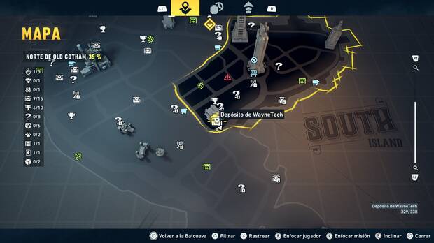 LEGO Batman: El Legado del Caballero Oscuro - Localizaci�n en el mapa del dep�sito de WayneTech 10 en Norte de Old Gotham