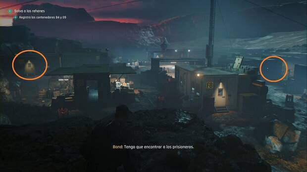 007 First Light - Contra todo pron�stico, ubicaci�n de los contenedores B4 y G9 en la zona donde est�n los rehenes