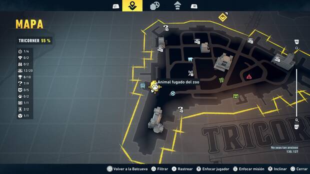 LEGO Batman: El Legado del Caballero Oscuro - Localizaci�n en el mapa del animal fugado del zoo 01 en Tricorner