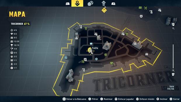 LEGO Batman: El Legado del Caballero Oscuro - Localizaci�n en el mapa de la torre del distrito Tricorner