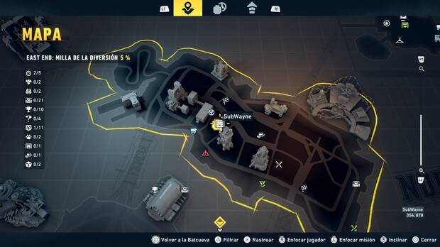 LEGO Batman: El Legado del Caballero Oscuro - Localizaci�n en el mapa del subwayne de East End - Milla de la diversi�n