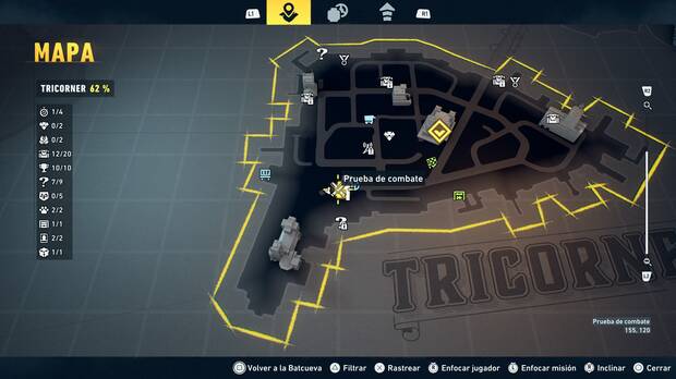 LEGO Batman: El Legado del Caballero Oscuro - Localizaci�n en el mapa del entrenamiento con RA 02 en Tricorner