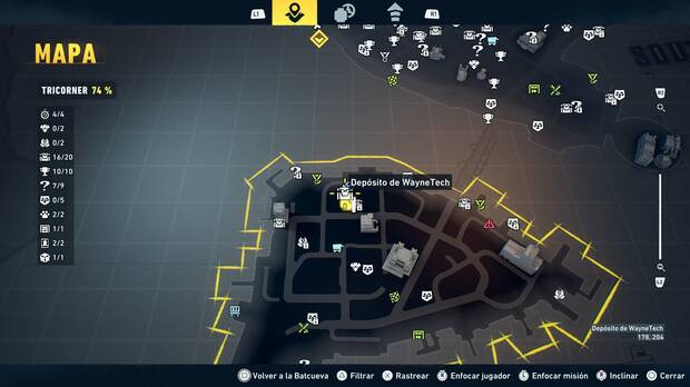 LEGO Batman: El Legado del Caballero Oscuro - Localizaci�n en el mapa del dep�sito de WayneTech 17 en Tricorner