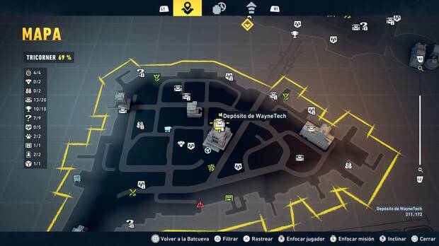 LEGO Batman: El Legado del Caballero Oscuro - Localizaci�n en el mapa del dep�sito de WayneTech 14 en Tricorner