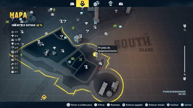 LEGO Batman: El Legado del Caballero Oscuro - Localizaci�n en el mapa del entrenamiento con RA 03 en Sur de Old Gotham